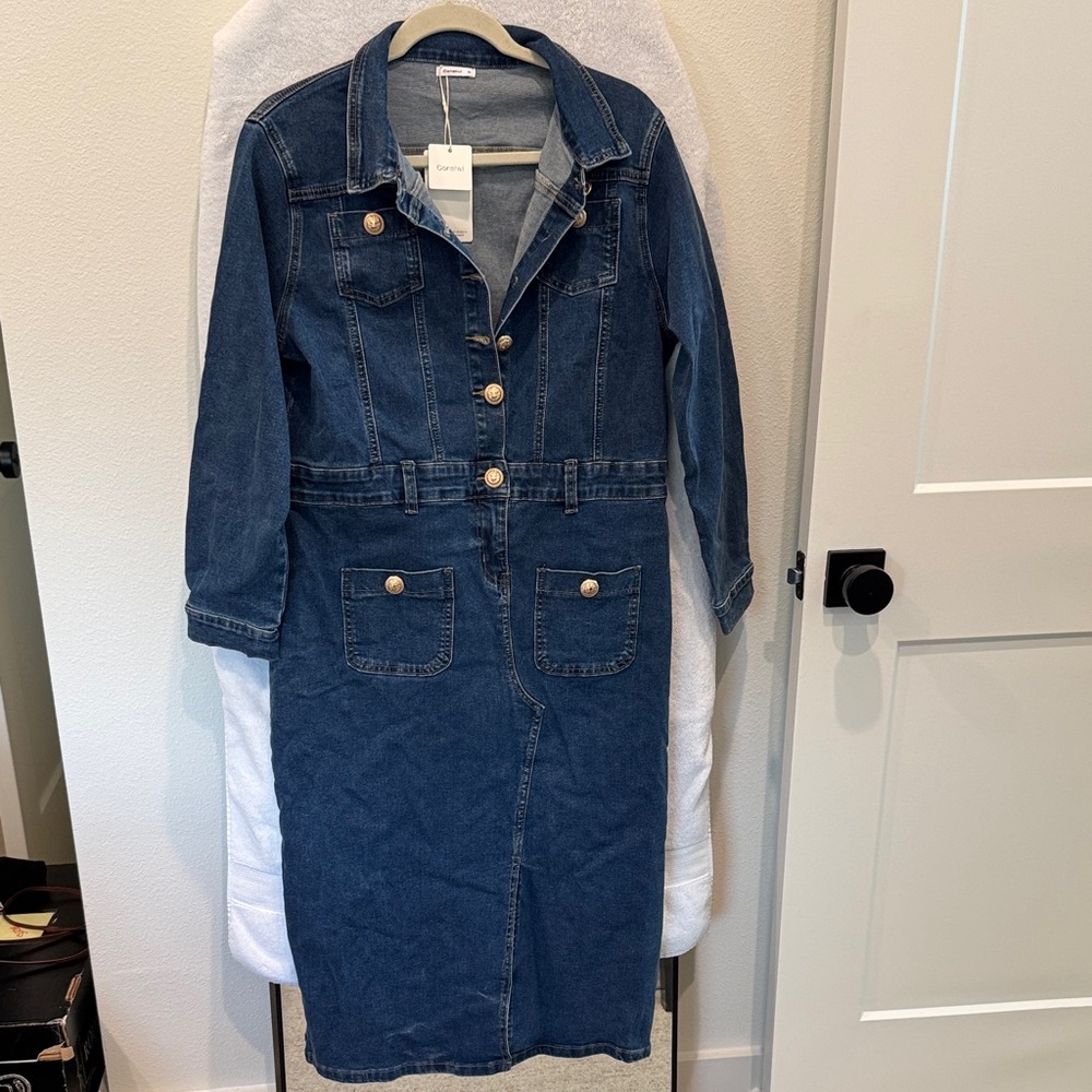 Denim Button-Up Dress